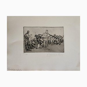 Gravure à l'Eau-Forte Anselmo Bucci - Militant - 1917