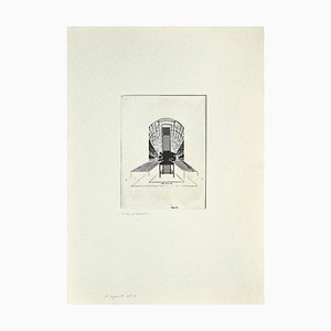 Danilo Bergamo, The Chair, Radierung auf Karton, 1975