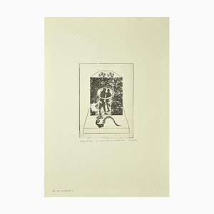 Gravure à l'Eau Forte sur Carton, Danilo Bergamo, Adam and Eve, 1975
