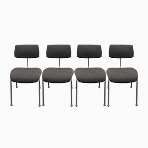 Vintage German SE 68 Stackable Side Chairs by Egon Eiermann for Wilde + Spieth, 1950s, Set of 4