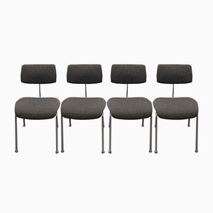 Vintage German SE 68 Stackable Side Chairs by Egon Eiermann for Wilde + Spieth, 1950s, Set of 4