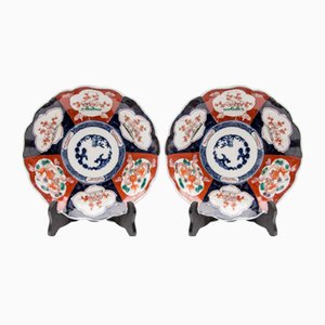Antique Japanese Imari Porcelain Plates, Set of 2