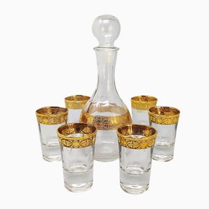 Italian Decanter and Glasses, 1960s, Set of 7