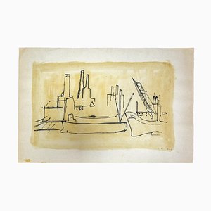 Herta Hausmann, The Port, Drawing in Pen, 1930s