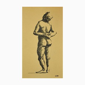 Jean Chapin, Nude Figure, Ink on Paper, Early 1900s