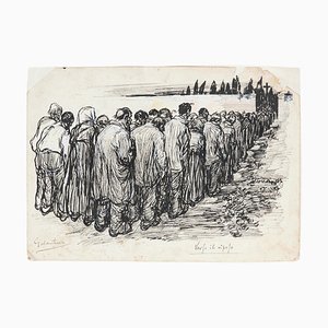 Gabriele Galantara, Toward Rest, Pen Drawing, Early 20th Century