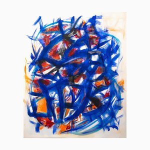 Giorgio Lo Fermo, Bleu et Orange Match, Huile sur Toile, 2020