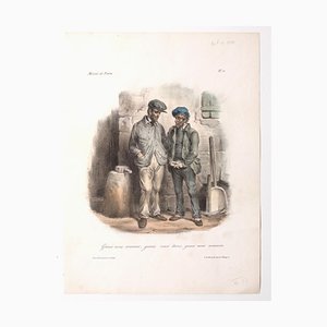 Edme-Jean Pigal, Mirror of Paris, Lithograph and Pouchoir, 19th Century