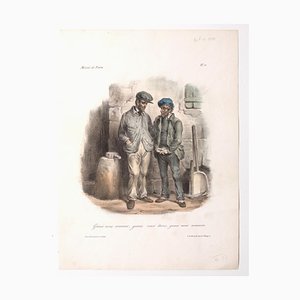 Edme-Jean Pigal, Spiegel aus Paris, Lithografie und Pouchoir, 19. Jahrhundert