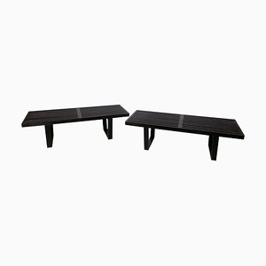 Ebonized Slat Benches by George Nelson for Herman Miller, Set of 2