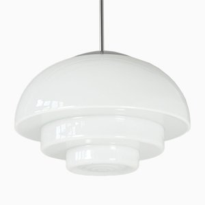Opaque White Glass Ceiling Lamp, 1930s