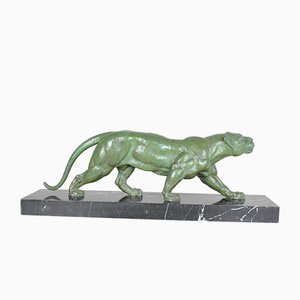 DH Chiparus, Panther Marchant, Sculpture en Métal, 20ème Siècle