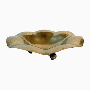 Tazza Art Deco in ottone e placcata in argento, anni '30