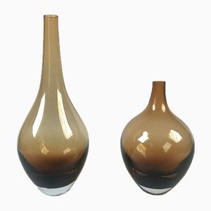 Mid-Century Glass Vase Set, 1960s, Set of 2