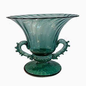 Majorcan Blown Glass Green Bowl from Gordiola, 1980s