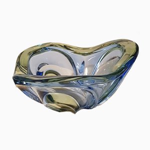 Blaugrüne Muranoglas Schale, 1950er