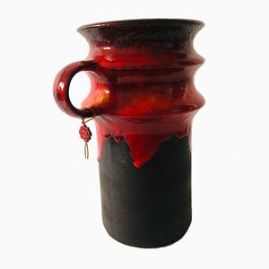 German Fat Lava Ceramic Vase from Jasba, 1960s