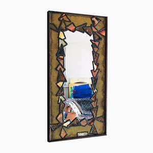 Specchio in rame e ottone, anni '60