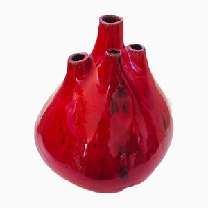 Belgian Pottery Spout Vase by Hugria, 1960s