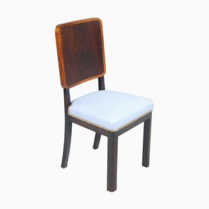 Art Deco Italian Light Blue Side Chair by Osvaldo Borsani for Atelier Borsani Varedo, 1930s