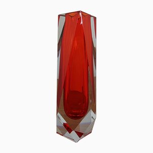 Jarrón italiano vintage de cristal de Murano, años 60