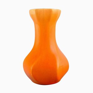 Glazed Bright Orange Vase from Rörstrand