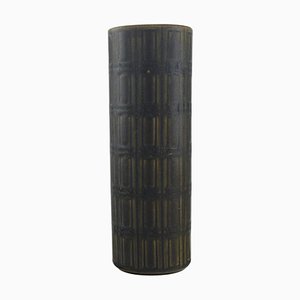 Glazed Ceramic Dark Green Vase, Finland