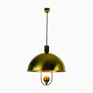 Polished Brass Pendant Lamp by Florian Schulz, 1970s