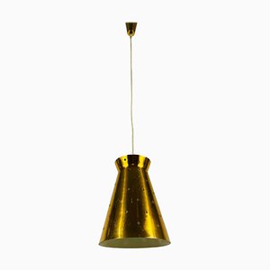 Polished Brass Pendant Lamp In the Style of Paavo Tynell, 1950s