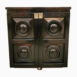 Brutalistischer Mid-Century Cocktailbar aus Eiche, 1970er