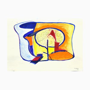 Giorgio Lo Fermo, Composición abstracta geométrica, 2020, técnica mixta sobre papel