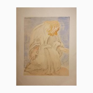 Emile Antoine Bourdelle, Prayer of Christ, Early 20th-Century, Watercolor