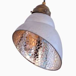 Petite Lampe à Suspension Asymétrique Vintage avec Abat-Jour en Verre