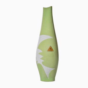 Vase en Porcelaine Poisson Vert par Jaroslav Ježek pour Royal Dux, 1960s