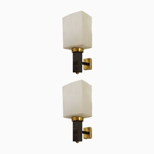 Mid-Century Metal and Brass Sconces from Stilnovo, Italy, Set of 2