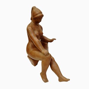 Terracotta Nude Sculpture by Laszlo Marosan 1960s