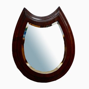 Specchio a forma di ferro di cavallo vittoriano in mogano