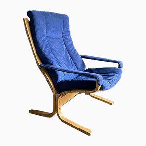 Mid-Century Siesta Blue Chair von Ingmar Relling für Westnofa, 1960er