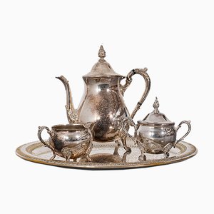 Antique Silver Plated Tea Service, Set of 4