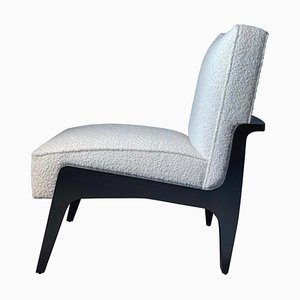 Silla Atena estilo Art Déco de ébano negro, haya y Boucle de Casa Botelho