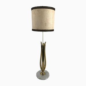 Marble and Brass Table Lamp, 1950s