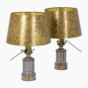 Lampes de Bureau en Etain, 1880s, Set de 2