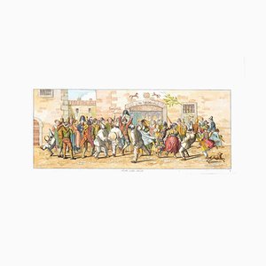Carl Gustaf Hyalmar Morner - Dancing in the Street - Aguafuerte original - 1820