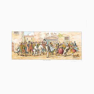 Carl Gustaf Hyalmar Morner - Dancing in the Street - Original Etching - 1820