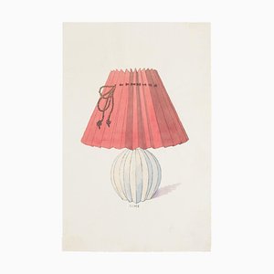 Desconocido - Lámpara - Tinta china original y acuarela - Finales del siglo XIX