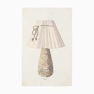 Unbekannt - Lampe - Original Tinte und Aquarell aus China - Spätes 19. Jahrhundert