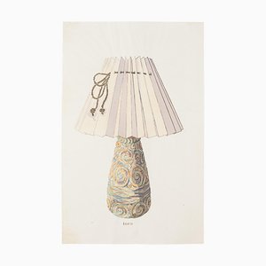 Unknown - Lamp - Original China ink and Watercolor - Late 19th Century