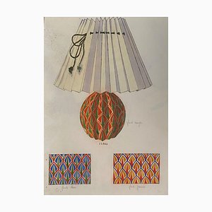 Desconocido - Lámpara y decoración - Acuarela original - década de 1890