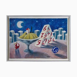 Armando Orfeo - Card Game - Original Oil Painting - 1999