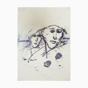 Inconnu - the Couple - Original Monotype - 1985